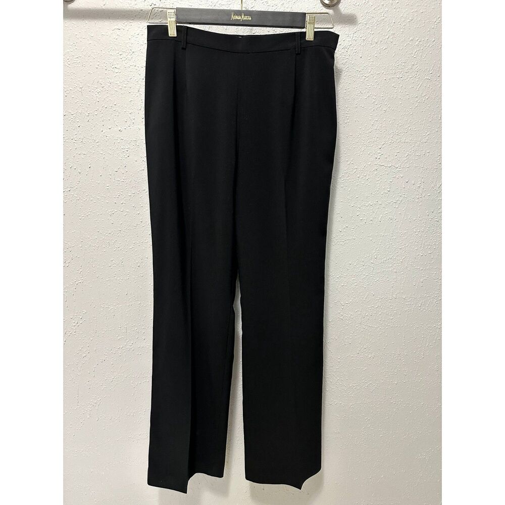 NWT Doncaster Black Wide Leg Trouser Pants Sz 14 Center Fold Pleat Classic Chic